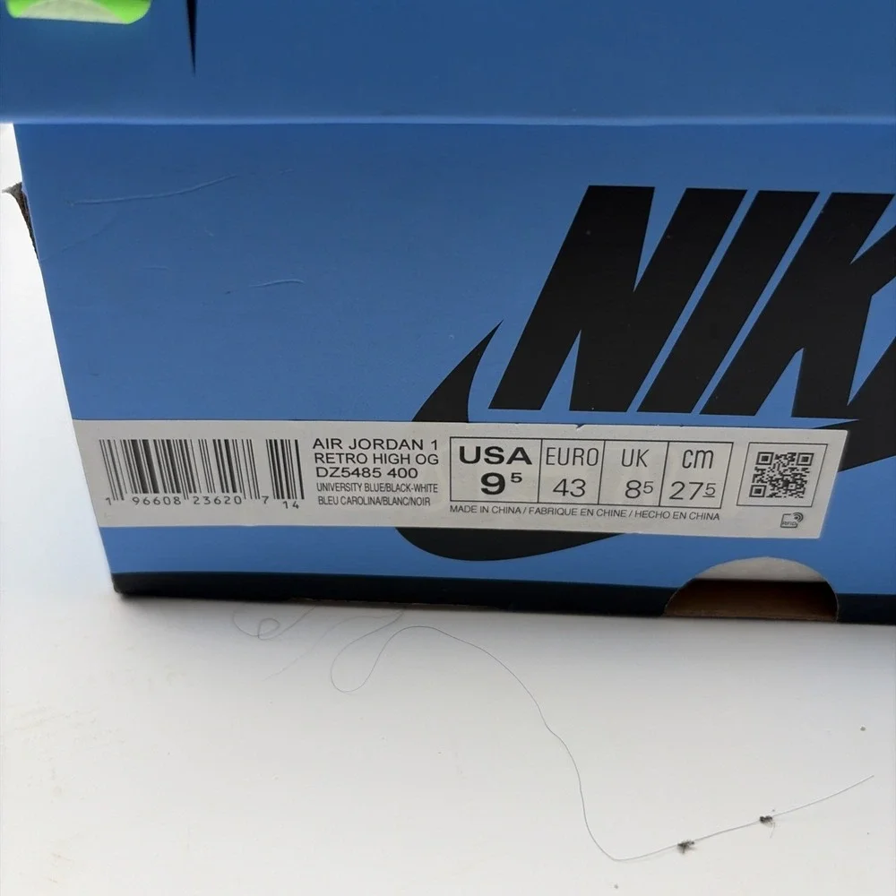 Size 9.5 - Jordan 1 Retro OG High UNC Toe (DZ5485-400)